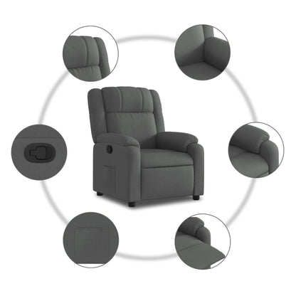 Poltrona reclinabile in Tessuto Grigio Scuro | homemem39