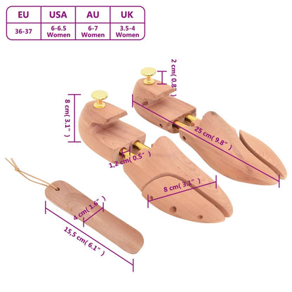 Allarga Scarpe con Calzascarpe EU 36-37 Legno Massello Cedro | homemem39