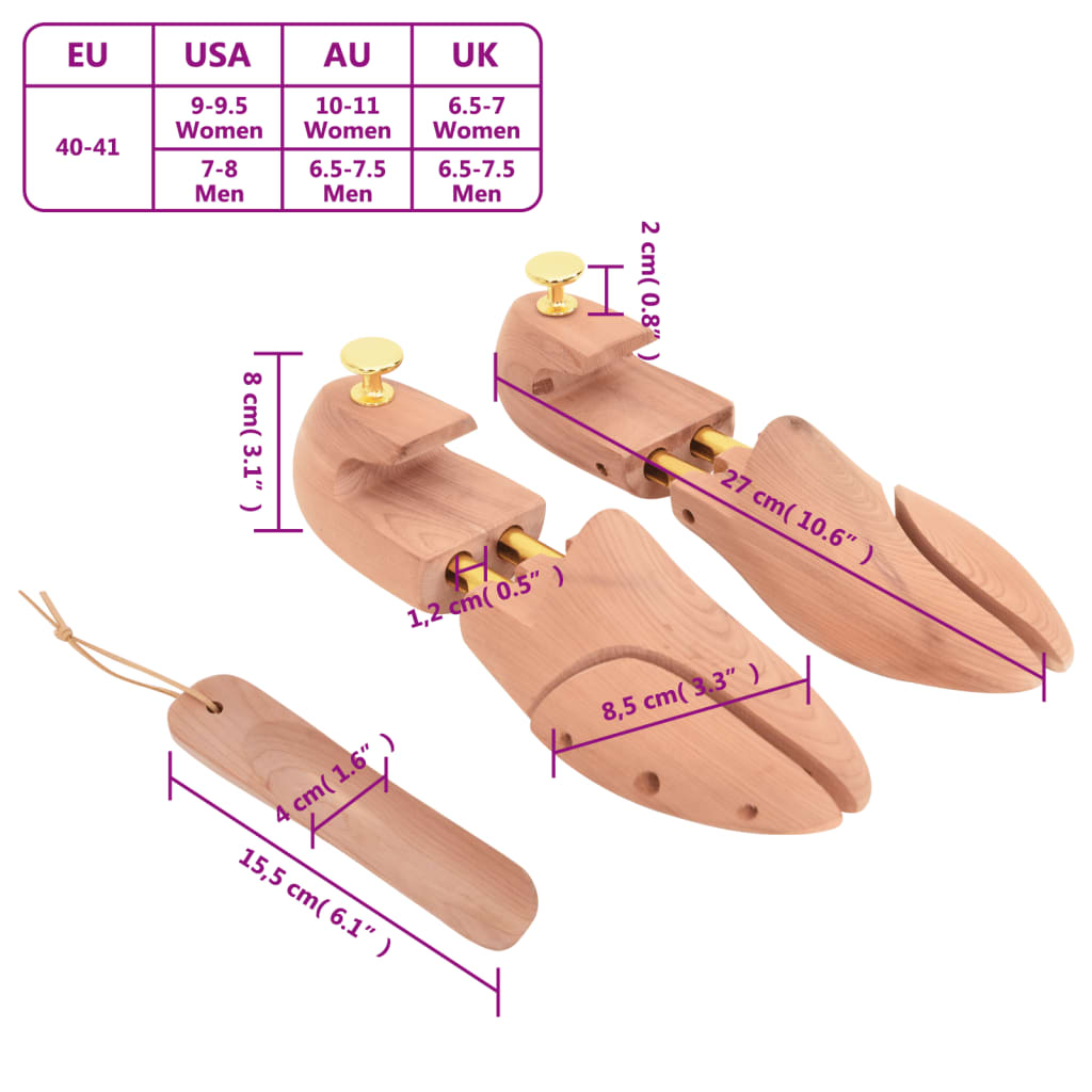 Allarga Scarpe con Calzascarpe EU 40-41 Legno Massello Cedro | homemem39