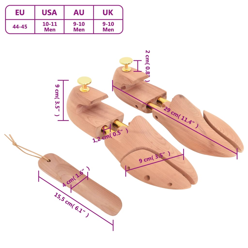 Allarga Scarpe con Calzascarpe EU 44-45 Legno Massello Cedro | homemem39