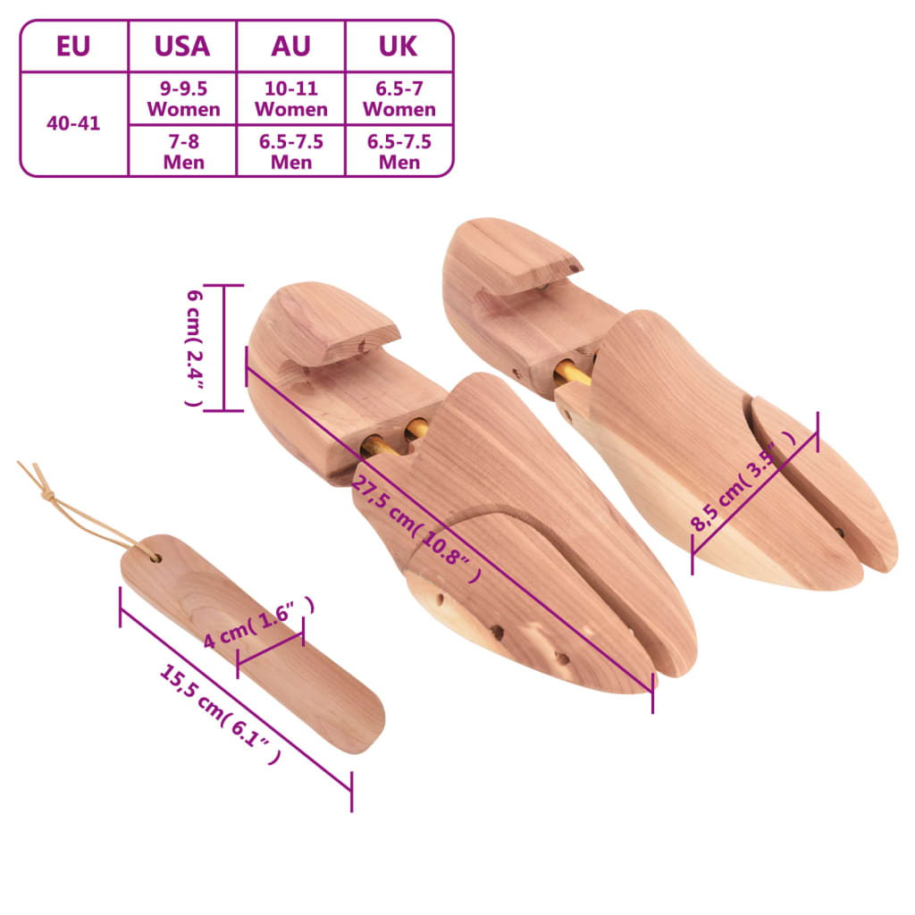 Allarga Scarpe con Calzascarpe EU 40-41 Legno Massello Cedro | homemem39
