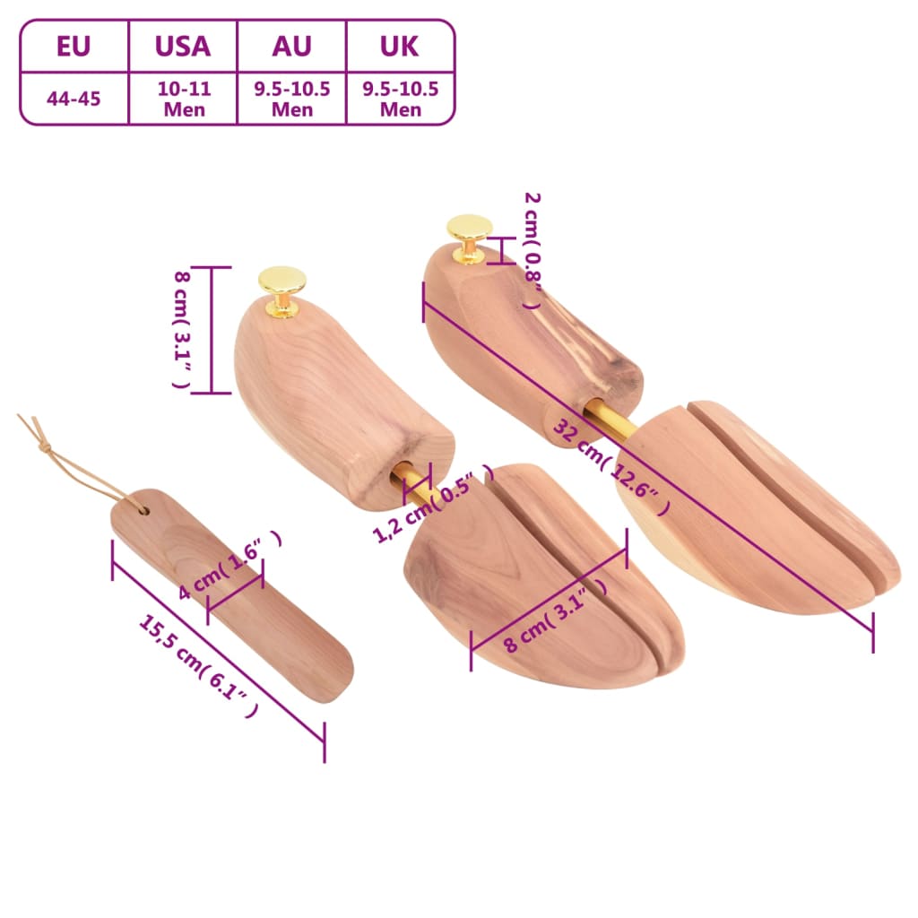 Allarga Scarpe con Calzascarpe EU 44-45 Legno Massello Cedro | homemem39