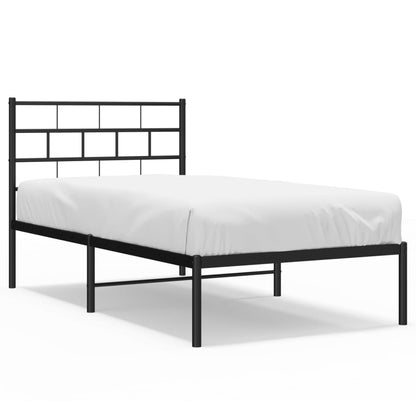 Giroletto con Testiera in Metallo Nero 75x190 cm