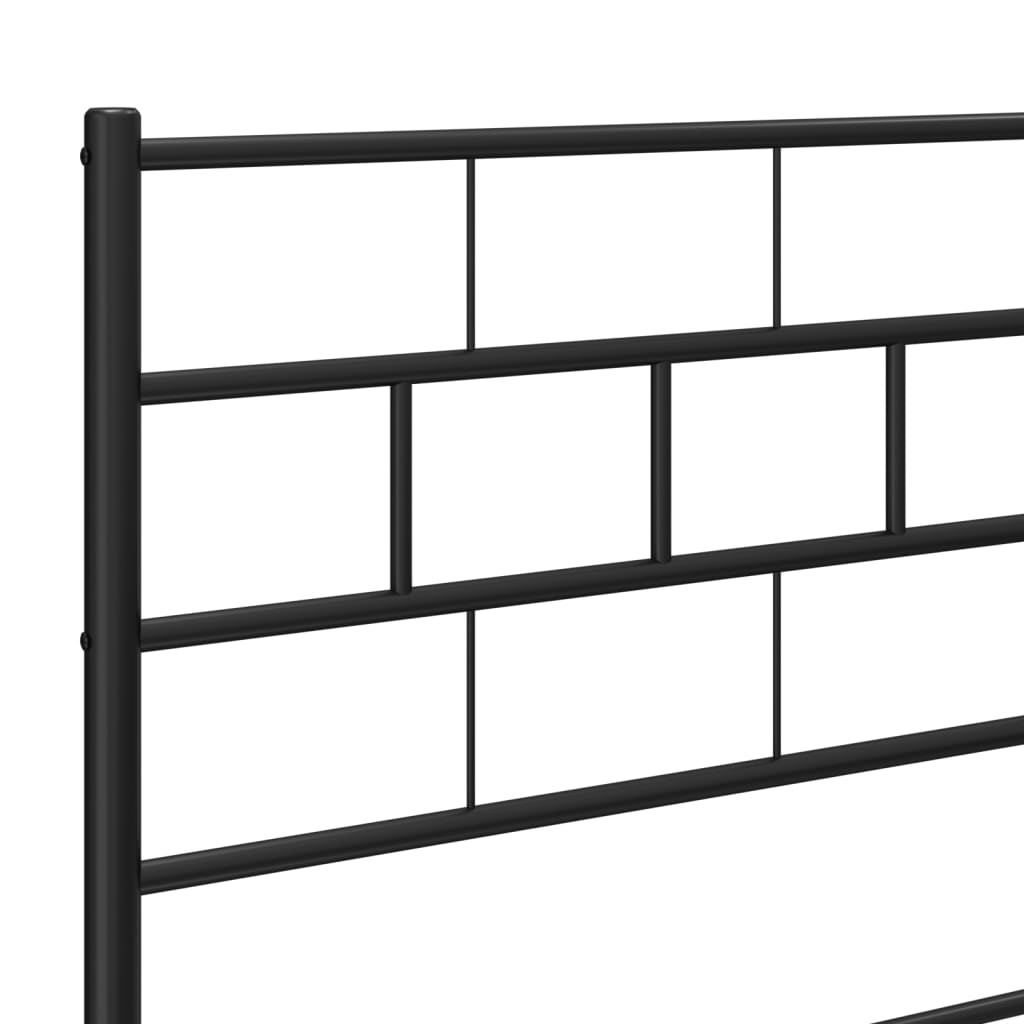 Giroletto con Testiera in Metallo Nero 75x190 cm