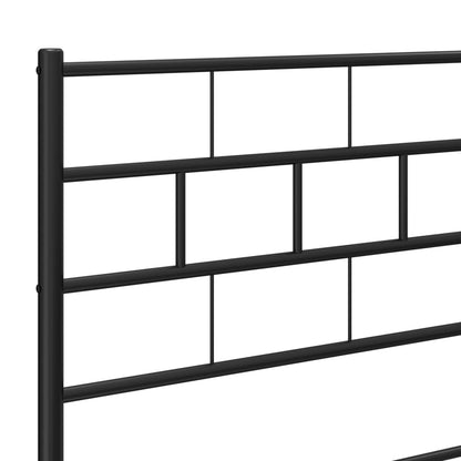 Giroletto con Testiera in Metallo Nero 75x190 cm