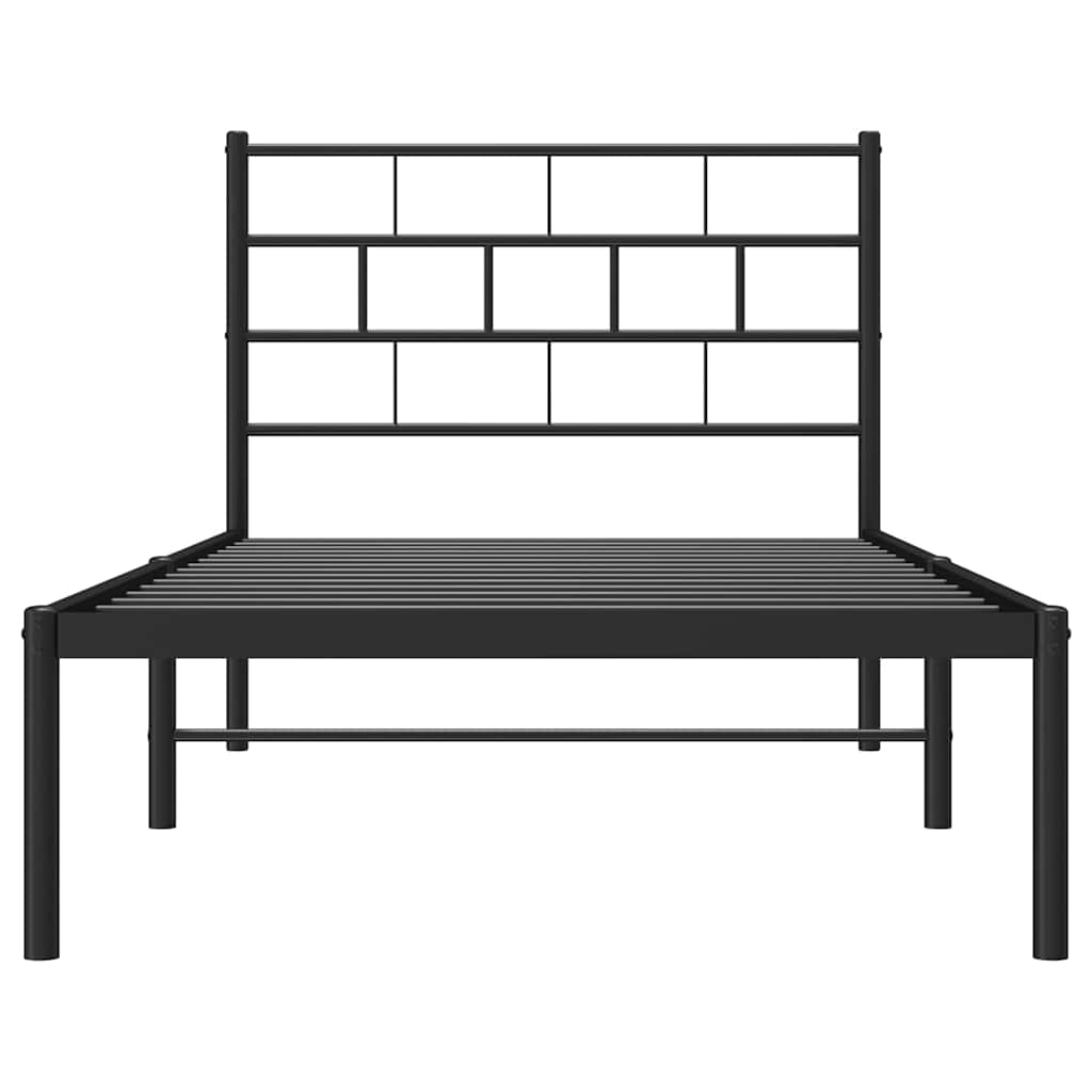 Giroletto con Testiera Metallo Nero 100x200 cm