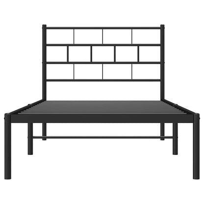 Giroletto con Testiera Metallo Nero 100x200 cm