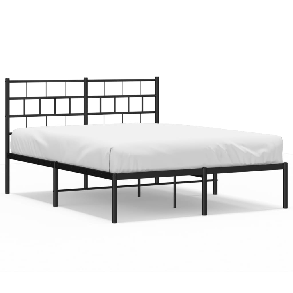 Giroletto con Testiera in Metallo Nero 120x200 cm | homemem39