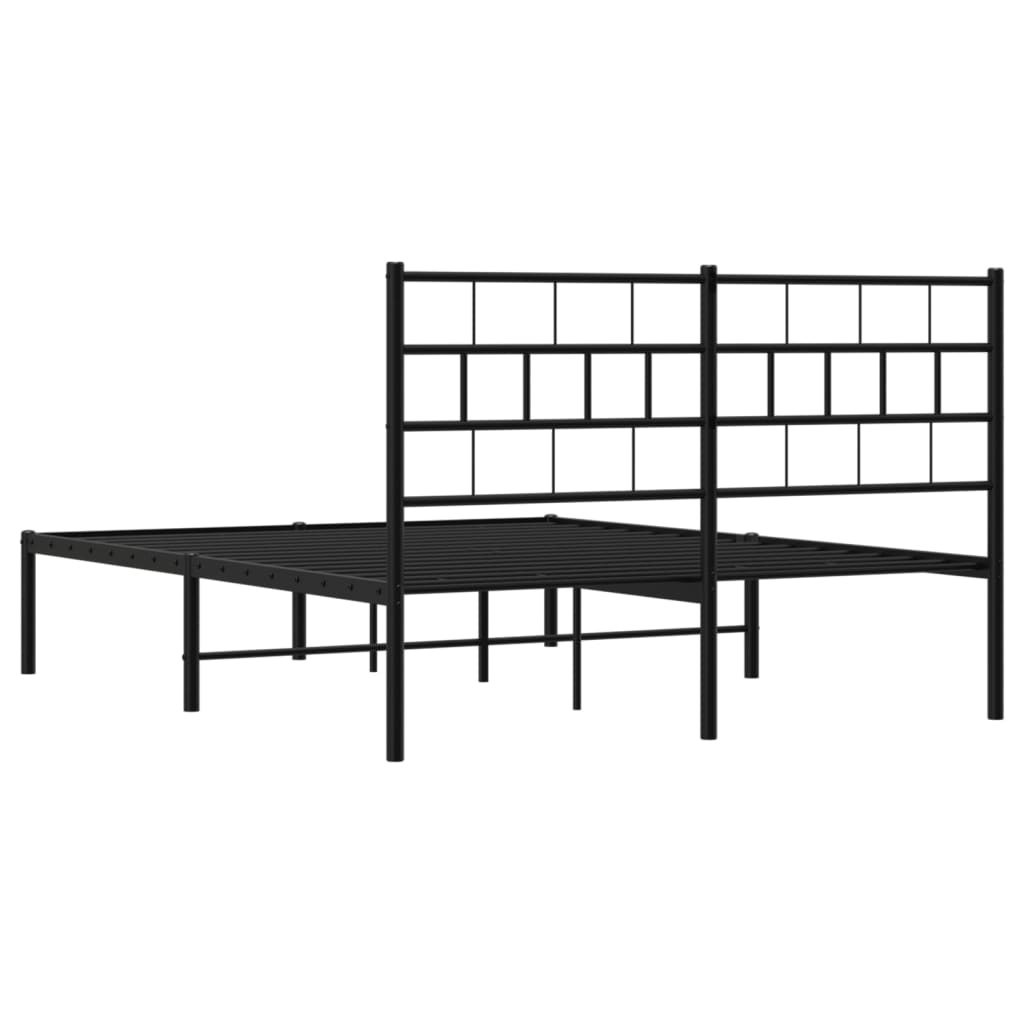 Giroletto con Testiera in Metallo Nero 120x200 cm | homemem39