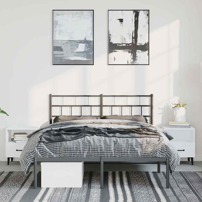 Giroletto con Testiera in Metallo Nero 150x200 cm