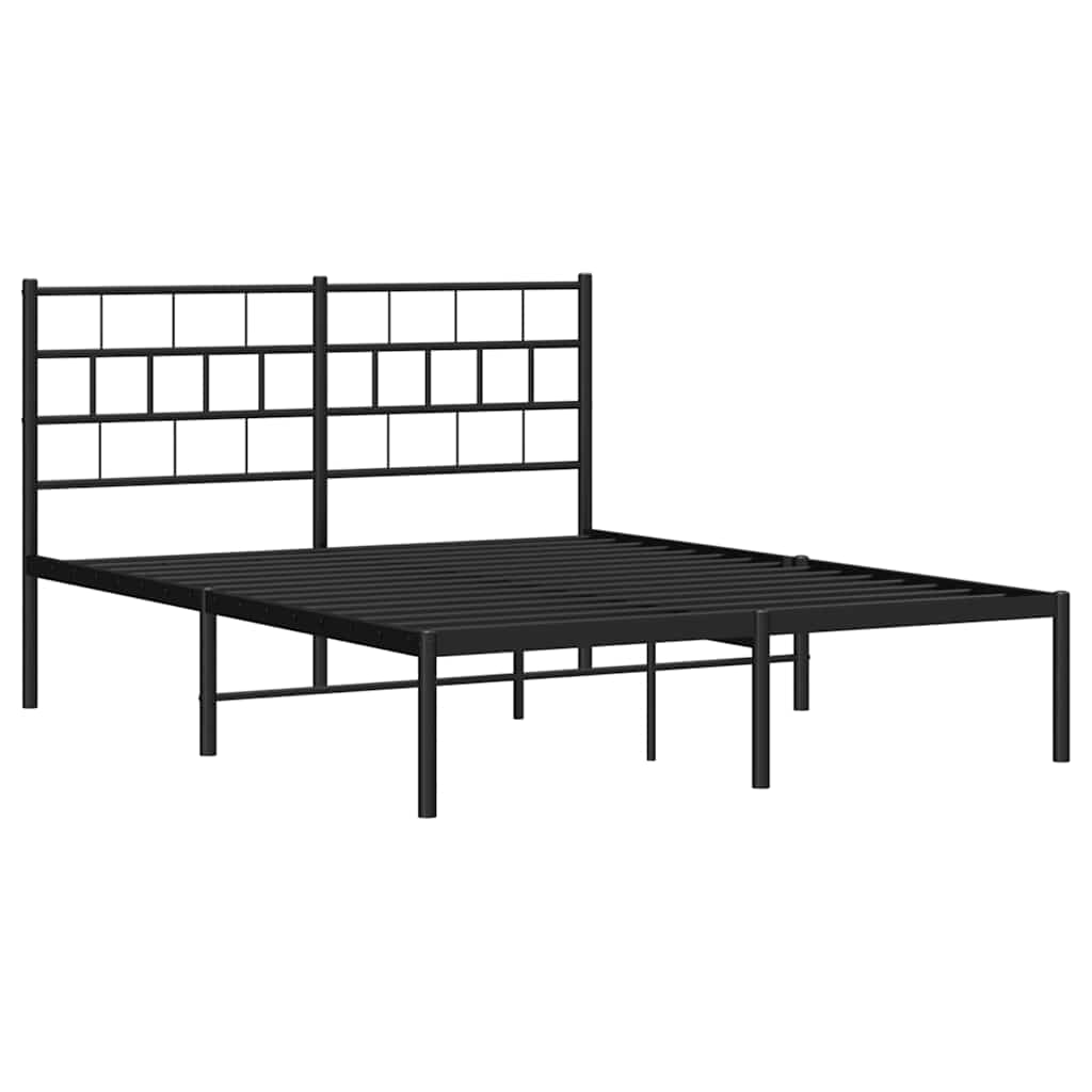 Giroletto con Testiera in Metallo Nero 150x200 cm | homemem39