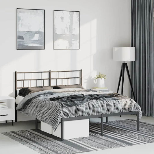 Giroletto con Testiera in Metallo Nero 150x200 cm | homemem39