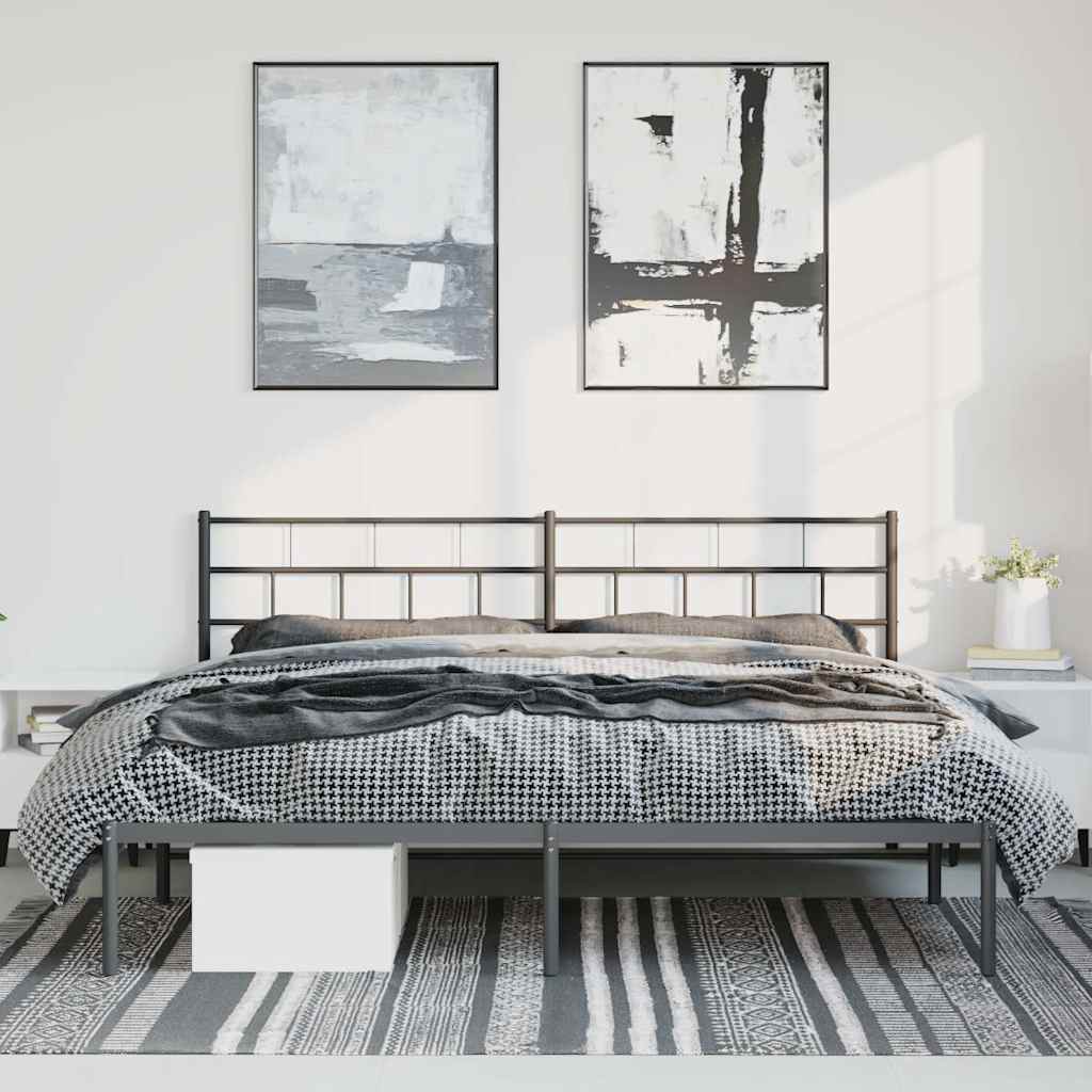 Giroletto con Testiera in Metallo Nero 193x203 cm