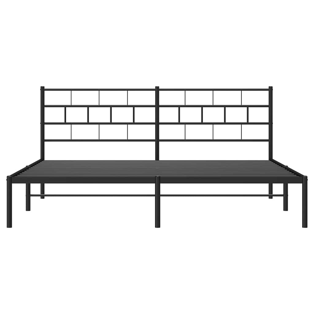 Giroletto con Testiera in Metallo Nero 193x203 cm