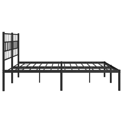 Giroletto con Testiera in Metallo Nero 193x203 cm
