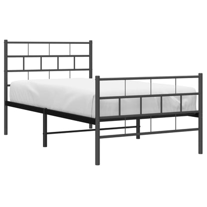 Giroletto con Testiera e Pediera Metallo Nero 90x190 cm | homemem39