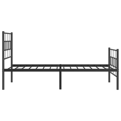 Giroletto con Testiera e Pediera Metallo Nero 90x190 cm | homemem39