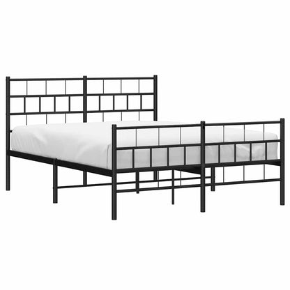 Giroletto con Testiera e Pediera Metallo Nero 135x190 cm | homemem39