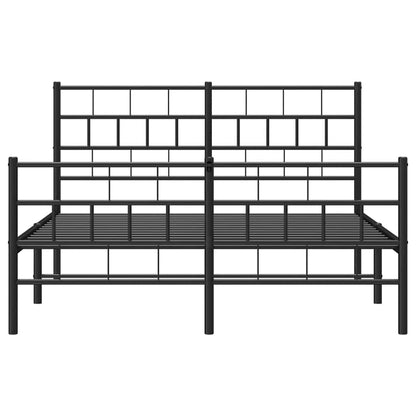 Giroletto con Testiera e Pediera Metallo Nero 135x190 cm | homemem39