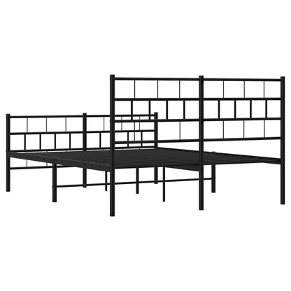 Giroletto con Testiera e Pediera Metallo Nero 135x190 cm | homemem39