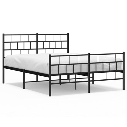 Giroletto con Testiera e Pediera Metallo Nero 140x190 cm | homemem39