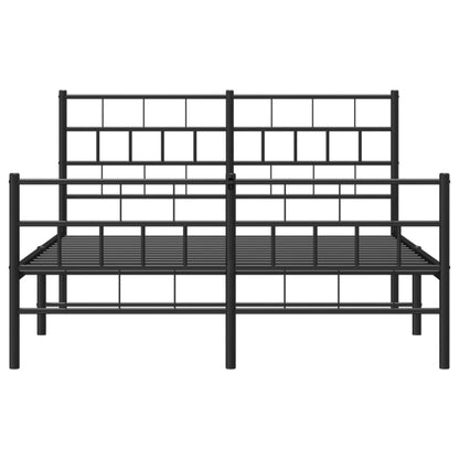 Giroletto con Testiera e Pediera Metallo Nero 140x190 cm | homemem39