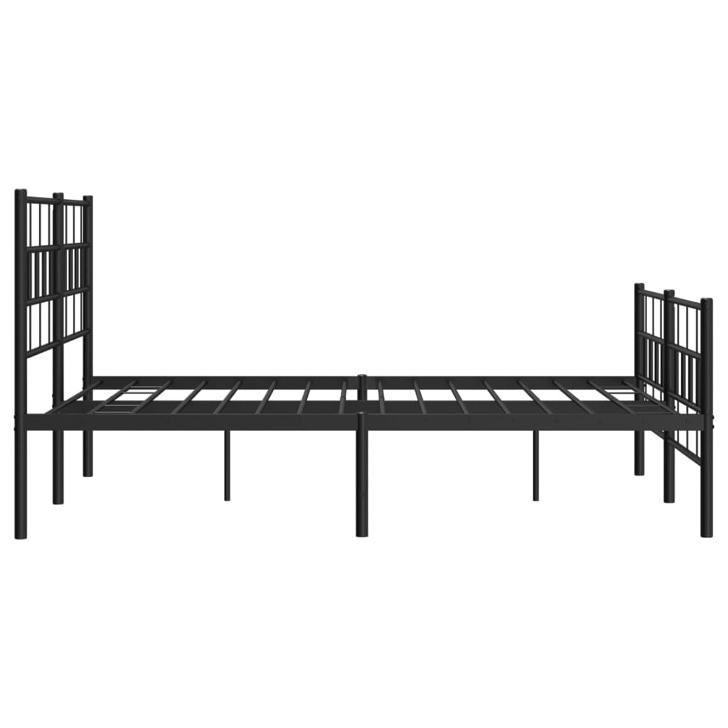 Giroletto con Testiera e Pediera Metallo Nero 140x190 cm | homemem39
