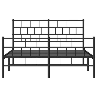 Giroletto con Testiera e Pediera Metallo Nero 140x200 cm | homemem39