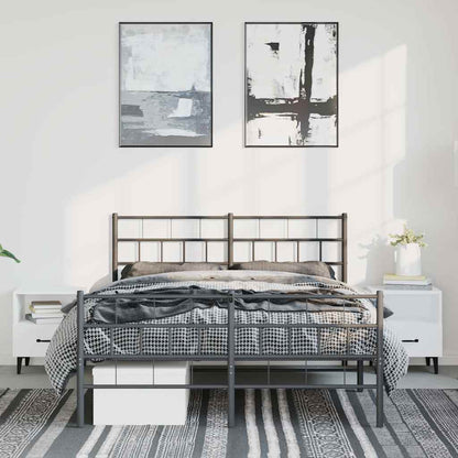 Giroletto con Testiera e Pediera Metallo Nero 150x200 cm