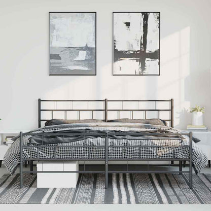 Giroletto con Testiera e Pediera Metallo Nero 183x213 cm