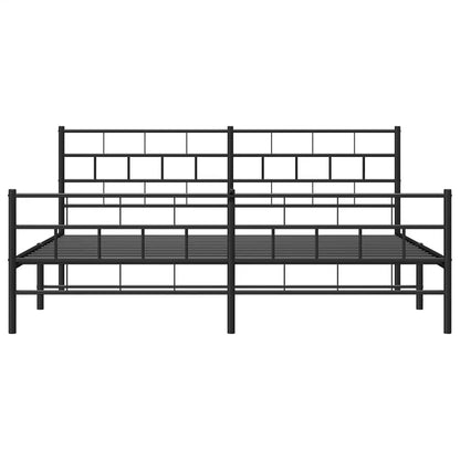 Giroletto con Testiera e Pediera Metallo Nero 193x203 cm | homemem39