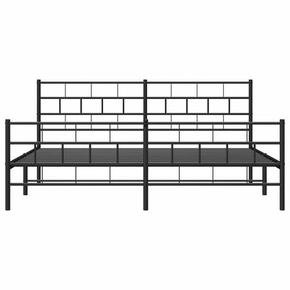 Giroletto con Testiera e Pediera Metallo Nero 193x203 cm