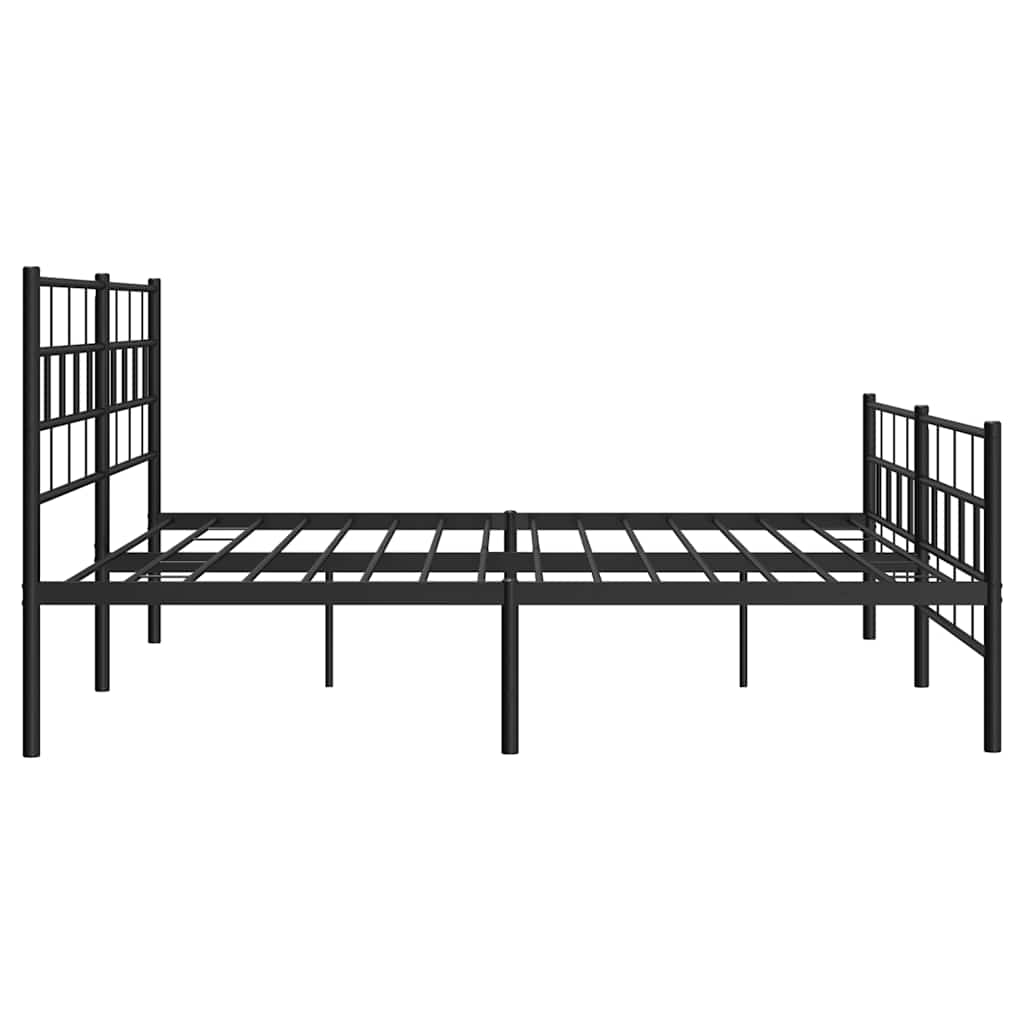 Giroletto con Testiera e Pediera Metallo Nero 193x203 cm | homemem39