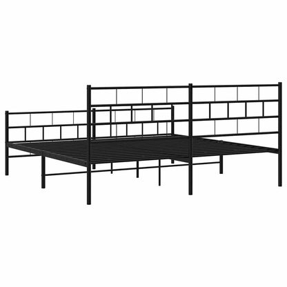 Giroletto con Testiera e Pediera Metallo Nero 193x203 cm