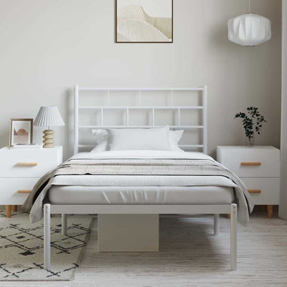 Giroletto con Testiera Metallo Bianco 100x190 cm