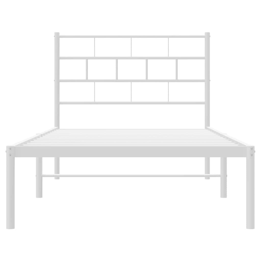 Giroletto con Testiera Metallo Bianco 100x190 cm