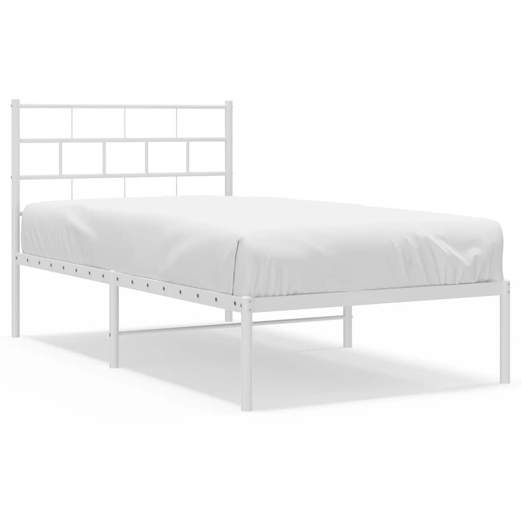 Giroletto con Testiera Metallo Bianco 100x200 cm | homemem39