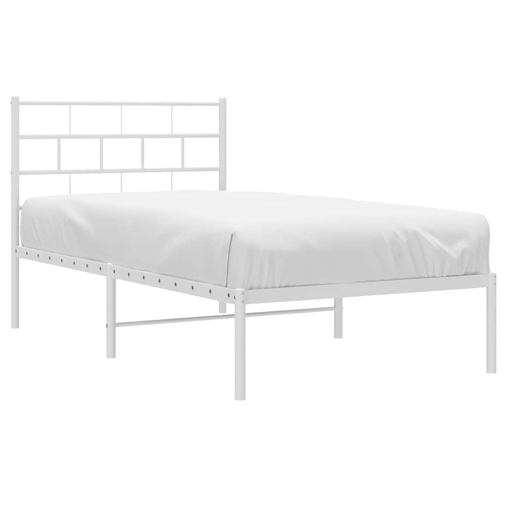 Giroletto con Testiera Metallo Bianco 100x200 cm | homemem39
