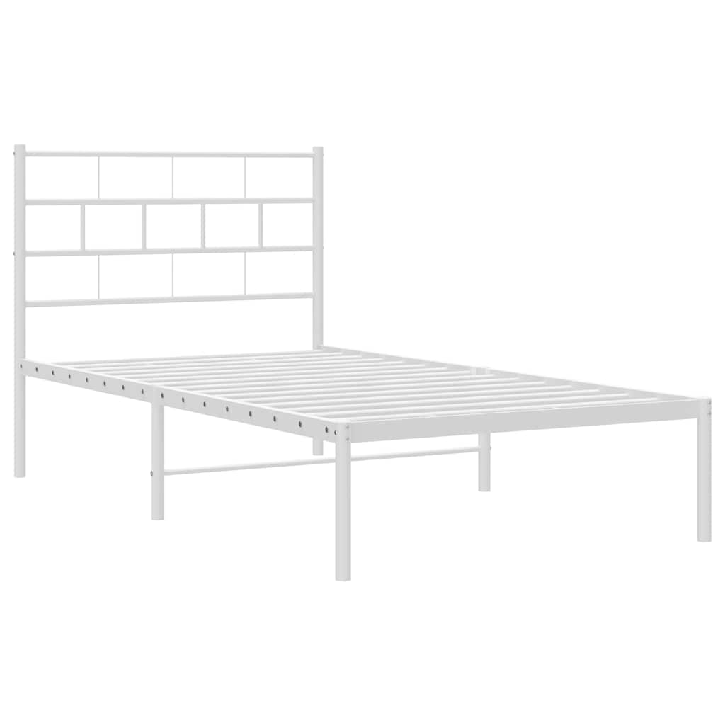 Giroletto con Testiera Metallo Bianco 100x200 cm | homemem39
