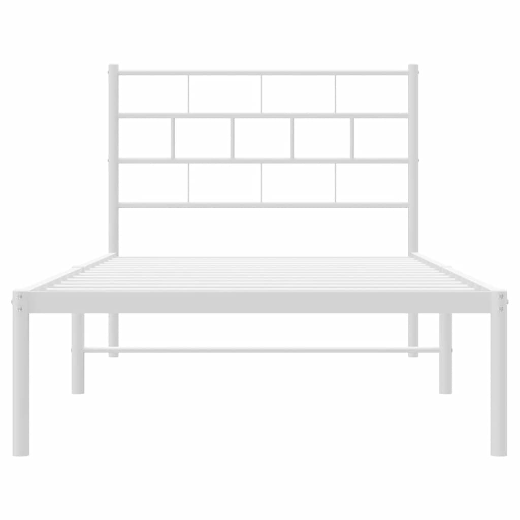 Giroletto con Testiera Metallo Bianco 100x200 cm | homemem39