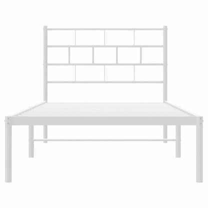 Giroletto con Testiera Metallo Bianco 100x200 cm | homemem39