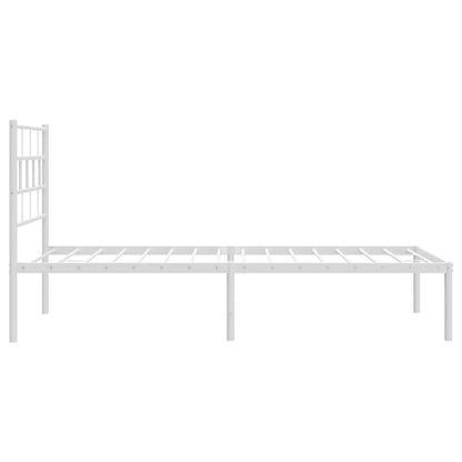 Giroletto con Testiera Metallo Bianco 100x200 cm | homemem39