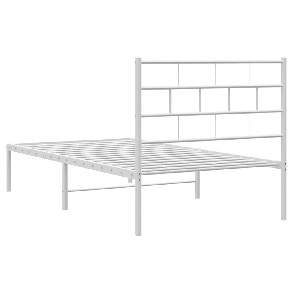 Giroletto con Testiera Metallo Bianco 100x200 cm | homemem39