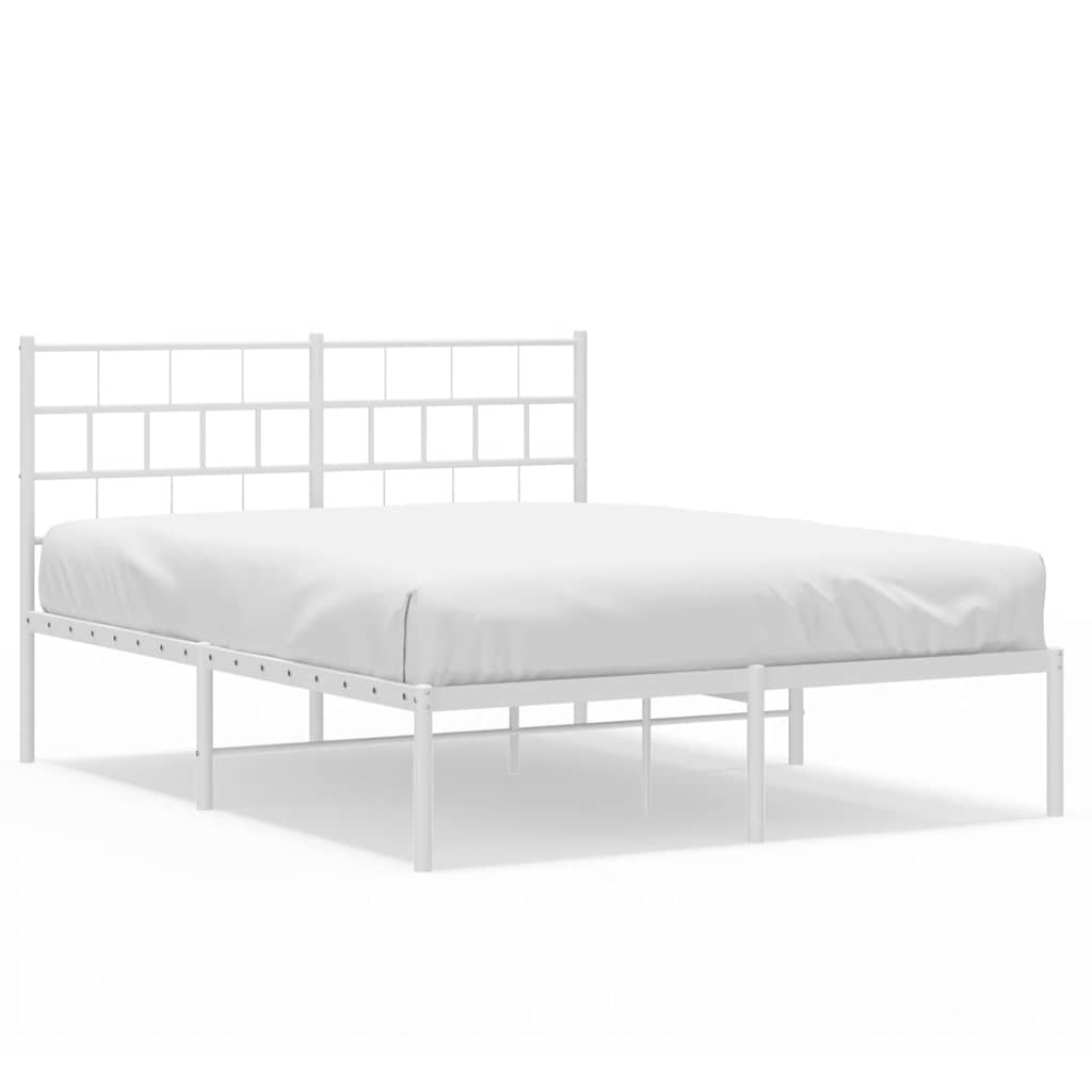 Giroletto con Testiera Metallo Bianco 150x200 cm | homemem39