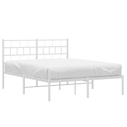 Giroletto con Testiera Metallo Bianco 150x200 cm | homemem39