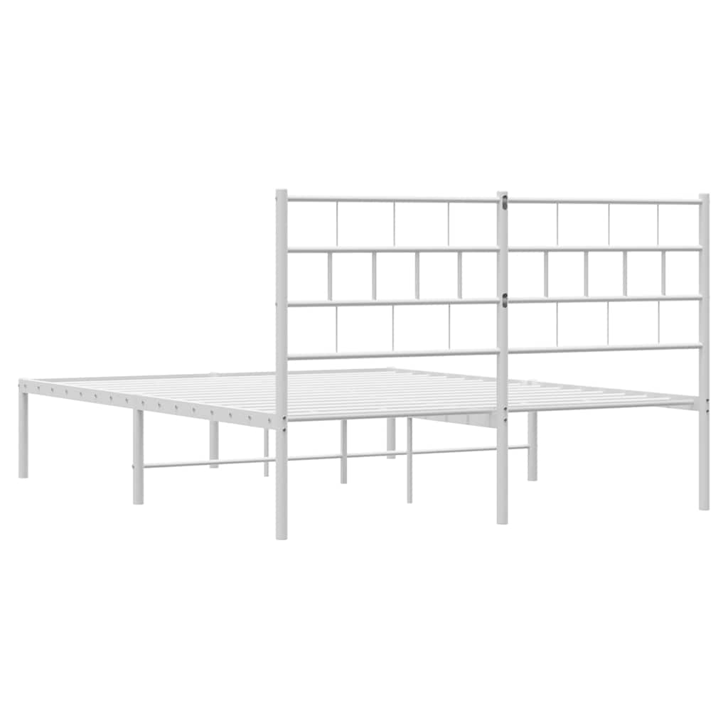 Giroletto con Testiera Metallo Bianco 150x200 cm | homemem39