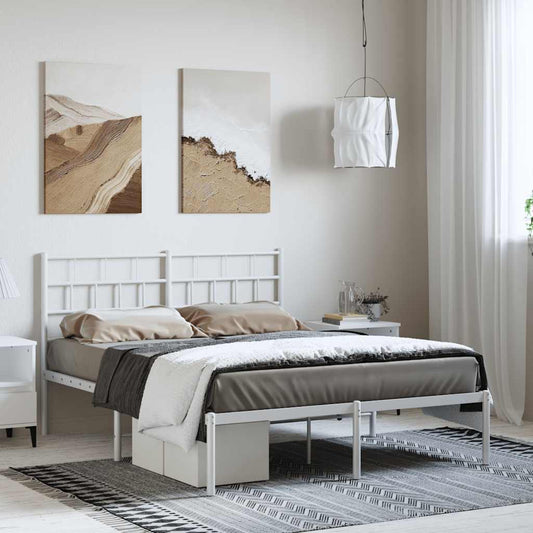 Giroletto con Testiera Metallo Bianco 150x200 cm | homemem39