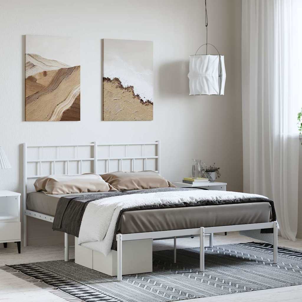 Giroletto con Testiera Metallo Bianco 150x200 cm
