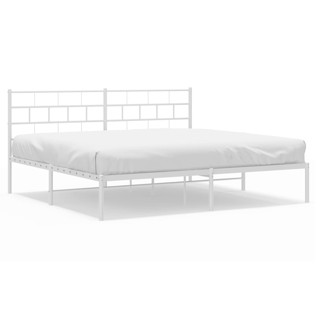 Giroletto con Testiera Metallo Bianco 180x200 cm | homemem39