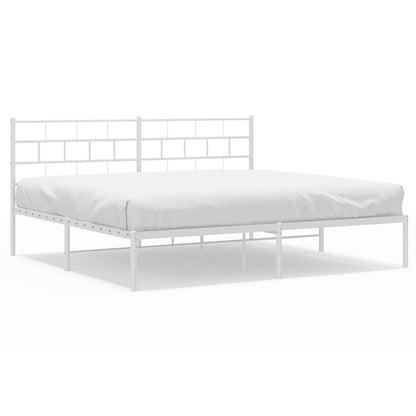 Giroletto con Testiera Metallo Bianco 180x200 cm | homemem39